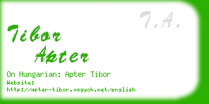 tibor apter business card